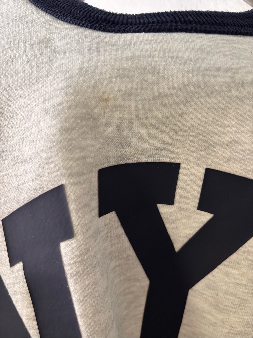 Hollister Cream Crewneck Sweater with Navy Lettering